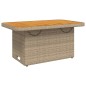 vidaXL Gartentisch Beige 90x55x71 cm Poly Rattan und Akazienholz vidaXL Gartentisch Beige 90x55x71 cm Poly Rattan und Akazienholz