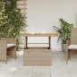 vidaXL Gartentisch Beige 90x55x71 cm Poly Rattan und Akazienholz vidaXL Gartentisch Beige 90x55x71 cm Poly Rattan und Akazienholz