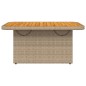 vidaXL Gartentisch Beige 90x55x71 cm Poly Rattan und Akazienholz vidaXL Gartentisch Beige 90x55x71 cm Poly Rattan und Akazienholz