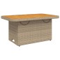 vidaXL Gartentisch Beige 90x55x71 cm Poly Rattan und Akazienholz vidaXL Gartentisch Beige 90x55x71 cm Poly Rattan und Akazienholz