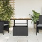 vidaXL Gartentisch Schwarz 90x55x71 cm Poly Rattan und Akazienholz vidaXL Gartentisch Schwarz 90x55x71 cm Poly Rattan und Akazienholz