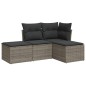 vidaXL 4-tlg. Garten-Sofagarnitur mit Kissen Grau Poly Rattan vidaXL 4-tlg. Garten-Sofagarnitur mit Kissen Grau Poly Rattan