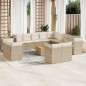 vidaXL 14-tlg. Garten-Sofagarnitur mit Kissen Beige Poly Rattan vidaXL 14-tlg. Garten-Sofagarnitur mit Kissen Beige Poly Rattan