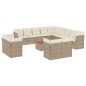 vidaXL 14-tlg. Garten-Sofagarnitur mit Kissen Beige Poly Rattan vidaXL 14-tlg. Garten-Sofagarnitur mit Kissen Beige Poly Rattan