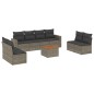 vidaXL 9-tlg. Garten-Sofagarnitur mit Kissen Grau Poly Rattan vidaXL 9-tlg. Garten-Sofagarnitur mit Kissen Grau Poly Rattan