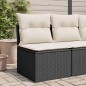 vidaXL Gartensofa ohne Armlehnen mit Kissen Schwarz Poly Rattan vidaXL Gartensofa ohne Armlehnen mit Kissen Schwarz Poly Rattan