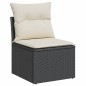 vidaXL Gartensofa ohne Armlehnen mit Kissen Schwarz Poly Rattan vidaXL Gartensofa ohne Armlehnen mit Kissen Schwarz Poly Rattan