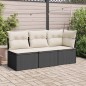 vidaXL Gartensofa ohne Armlehnen mit Kissen Schwarz Poly Rattan vidaXL Gartensofa ohne Armlehnen mit Kissen Schwarz Poly Rattan