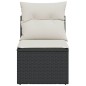 vidaXL Gartensofa ohne Armlehnen mit Kissen Schwarz Poly Rattan vidaXL Gartensofa ohne Armlehnen mit Kissen Schwarz Poly Rattan