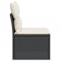 vidaXL Gartensofa ohne Armlehnen mit Kissen Schwarz Poly Rattan vidaXL Gartensofa ohne Armlehnen mit Kissen Schwarz Poly Rattan