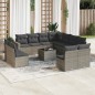 vidaXL 12-tlg. Garten-Sofagarnitur mit Kissen Grau Poly Rattan vidaXL 12-tlg. Garten-Sofagarnitur mit Kissen Grau Poly Rattan