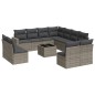vidaXL 12-tlg. Garten-Sofagarnitur mit Kissen Grau Poly Rattan vidaXL 12-tlg. Garten-Sofagarnitur mit Kissen Grau Poly Rattan