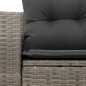 vidaXL Gartensofa 2-Sitzer mit Kissen Grau Poly Rattan vidaXL Gartensofa 2-Sitzer mit Kissen Grau Poly Rattan