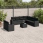 vidaXL 10-tlg. Garten-Sofagarnitur mit Kissen Schwarz Poly Rattan vidaXL 10-tlg. Garten-Sofagarnitur mit Kissen Schwarz Poly Rattan