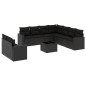 vidaXL 10-tlg. Garten-Sofagarnitur mit Kissen Schwarz Poly Rattan vidaXL 10-tlg. Garten-Sofagarnitur mit Kissen Schwarz Poly Rattan