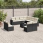 vidaXL 12-tlg. Garten-Sofagarnitur mit Kissen Schwarz Poly Rattan vidaXL 12-tlg. Garten-Sofagarnitur mit Kissen Schwarz Poly Rattan