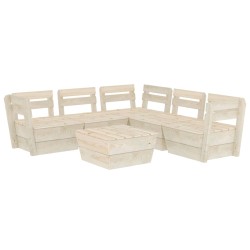 vidaXL 6-tlg. Garten-Paletten-Lounge-Set Imprägniertes Fichtenholz