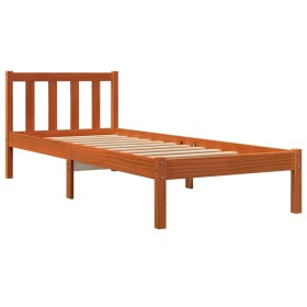 vidaXL Massivholzbett Wachsbraun 90x200 cm Kiefer
