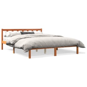 vidaXL Massivholzbett Wachsbraun 150x200 cm Kiefer