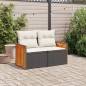 vidaXL Gartensofa mit Kissen 2-Sitzer Schwarz Poly Rattan vidaXL Gartensofa mit Kissen 2-Sitzer Schwarz Poly Rattan