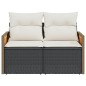 vidaXL Gartensofa mit Kissen 2-Sitzer Schwarz Poly Rattan vidaXL Gartensofa mit Kissen 2-Sitzer Schwarz Poly Rattan