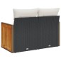 vidaXL Gartensofa mit Kissen 2-Sitzer Schwarz Poly Rattan vidaXL Gartensofa mit Kissen 2-Sitzer Schwarz Poly Rattan