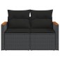 vidaXL Gartensofa mit Kissen 2-Sitzer Schwarz Poly Rattan vidaXL Gartensofa mit Kissen 2-Sitzer Schwarz Poly Rattan