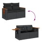 vidaXL Gartensofa mit Kissen 2-Sitzer Schwarz Poly Rattan vidaXL Gartensofa mit Kissen 2-Sitzer Schwarz Poly Rattan