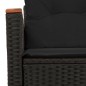 vidaXL Gartensofa mit Kissen 2-Sitzer Schwarz Poly Rattan vidaXL Gartensofa mit Kissen 2-Sitzer Schwarz Poly Rattan