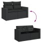 vidaXL Gartensofa mit Kissen 2-Sitzer Schwarz Poly Rattan vidaXL Gartensofa mit Kissen 2-Sitzer Schwarz Poly Rattan