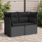 vidaXL Gartensofa mit Kissen 2-Sitzer Schwarz Poly Rattan vidaXL Gartensofa mit Kissen 2-Sitzer Schwarz Poly Rattan