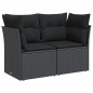 vidaXL Gartensofa mit Kissen 2-Sitzer Schwarz Poly Rattan vidaXL Gartensofa mit Kissen 2-Sitzer Schwarz Poly Rattan