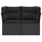 vidaXL Gartensofa mit Kissen 2-Sitzer Schwarz Poly Rattan vidaXL Gartensofa mit Kissen 2-Sitzer Schwarz Poly Rattan