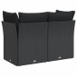 vidaXL Gartensofa mit Kissen 2-Sitzer Schwarz Poly Rattan vidaXL Gartensofa mit Kissen 2-Sitzer Schwarz Poly Rattan