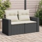 vidaXL Gartensofa mit Kissen 2-Sitzer Schwarz Poly Rattan vidaXL Gartensofa mit Kissen 2-Sitzer Schwarz Poly Rattan