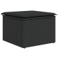 vidaXL Gartenhocker mit Kissen Schwarz 55x55x37 cm Poly Rattan vidaXL Gartenhocker mit Kissen Schwarz 55x55x37 cm Poly Rattan