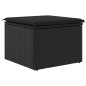 vidaXL Gartenhocker mit Kissen Schwarz 55x55x37 cm Poly Rattan vidaXL Gartenhocker mit Kissen Schwarz 55x55x37 cm Poly Rattan