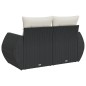 vidaXL Gartensofa mit Kissen 2-Sitzer Schwarz Poly Rattan vidaXL Gartensofa mit Kissen 2-Sitzer Schwarz Poly Rattan