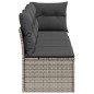 vidaXL Gartensofa mit Kissen 4-Sitzer Grau Poly Rattan vidaXL Gartensofa mit Kissen 4-Sitzer Grau Poly Rattan
