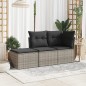 vidaXL Gartenhocker mit Kissen Grau 55x55x37 cm Poly Rattan vidaXL Gartenhocker mit Kissen Grau 55x55x37 cm Poly Rattan