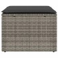 vidaXL Gartenhocker mit Kissen Grau 55x55x37 cm Poly Rattan vidaXL Gartenhocker mit Kissen Grau 55x55x37 cm Poly Rattan