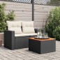 vidaXL Gartentisch Schwarz 55x55x37 cm Poly Rattan und Akazienholz vidaXL Gartentisch Schwarz 55x55x37 cm Poly Rattan und Akazienholz
