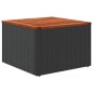 vidaXL Gartentisch Schwarz 55x55x37 cm Poly Rattan und Akazienholz vidaXL Gartentisch Schwarz 55x55x37 cm Poly Rattan und Akazienholz