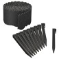 Nature Rasenkanten-Set Dekorativ H13 cmx12 m mit Erdnägeln Schwarz Nature Rasenkanten-Set Dekorativ H13 cmx12 m mit Erdnägeln Schwarz