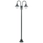 vidaXL Garten-Pollerleuchte E27 220 cm Aluminium 2-Laterne Dunkelgrün vidaXL Garten-Pollerleuchte E27 220 cm Aluminium 2-Laterne Dunkelgrün