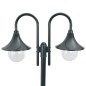 vidaXL Garten-Pollerleuchte E27 220 cm Aluminium 2-Laterne Dunkelgrün vidaXL Garten-Pollerleuchte E27 220 cm Aluminium 2-Laterne Dunkelgrün