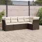 vidaXL 5-tlg. Garten-Sofagarnitur mit Kissen Braun Poly Rattan vidaXL 5-tlg. Garten-Sofagarnitur mit Kissen Braun Poly Rattan
