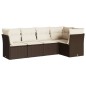 vidaXL 5-tlg. Garten-Sofagarnitur mit Kissen Braun Poly Rattan vidaXL 5-tlg. Garten-Sofagarnitur mit Kissen Braun Poly Rattan