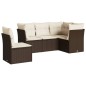 vidaXL 5-tlg. Garten-Sofagarnitur mit Kissen Braun Poly Rattan vidaXL 5-tlg. Garten-Sofagarnitur mit Kissen Braun Poly Rattan