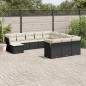 vidaXL 12-tlg. Garten-Sofagarnitur mit Kissen Schwarz Poly Rattan vidaXL 12-tlg. Garten-Sofagarnitur mit Kissen Schwarz Poly Rattan